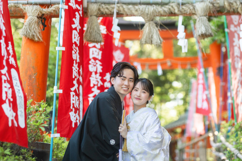 【早割秋プラン】《京都和装2点》★長岡天満宮で和装撮影★白無垢も色打掛を撮影。スタジオ撮影またはショートムービー付