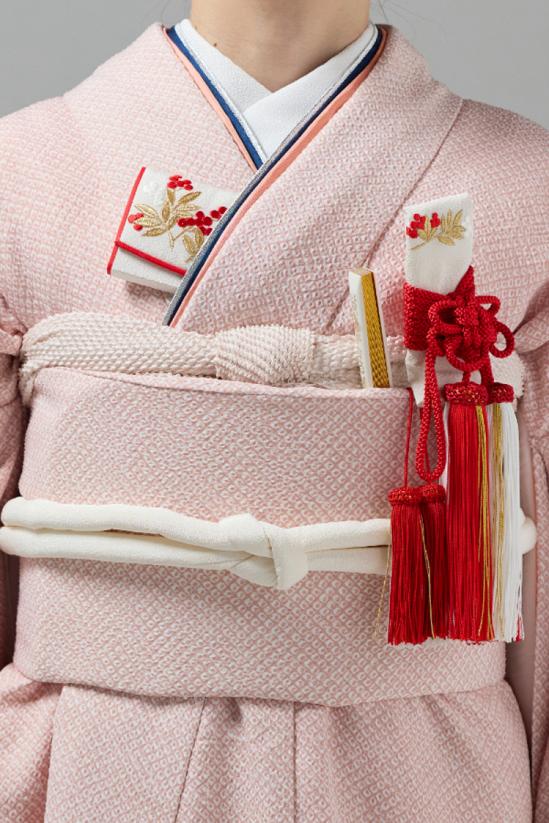 掛下コーディネート薄赤　重衿紺銀1