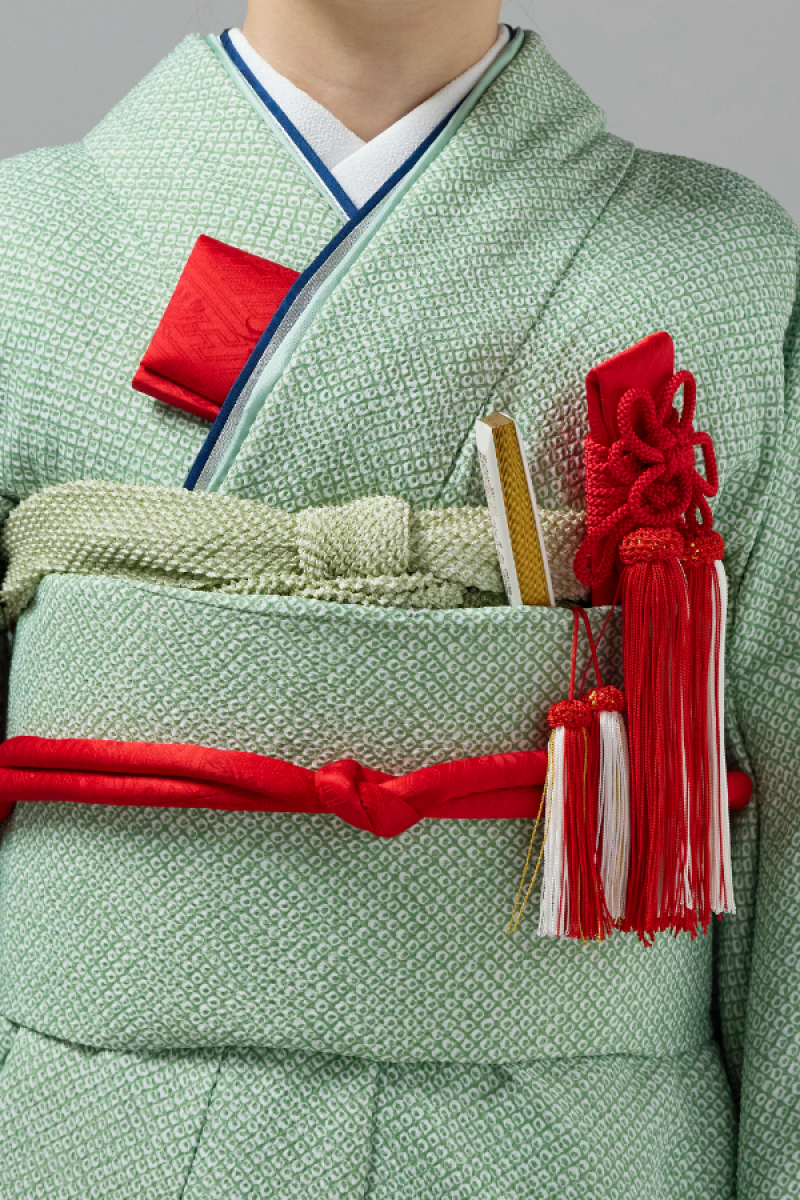 掛下コーディネート薄緑　重衿紺銀2