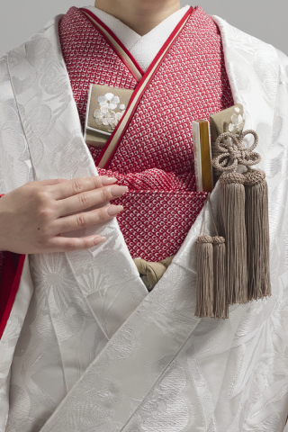 掛下コーディネート赤　重衿赤ベージュ1