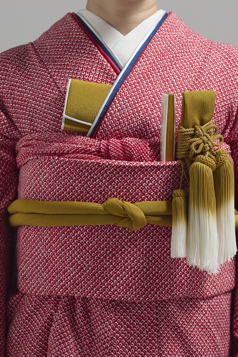 掛下コーディネート赤　重衿紺銀1