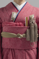 掛下コーディネート赤　重衿紺銀1