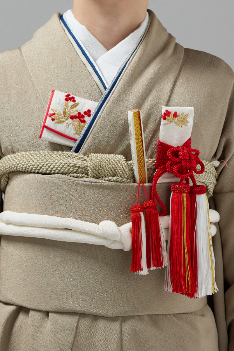 掛下コーディネート茶色　重衿紺銀1