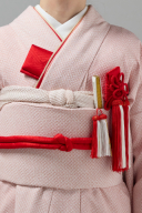 掛下コーディネート薄赤　重衿赤ベージュ2