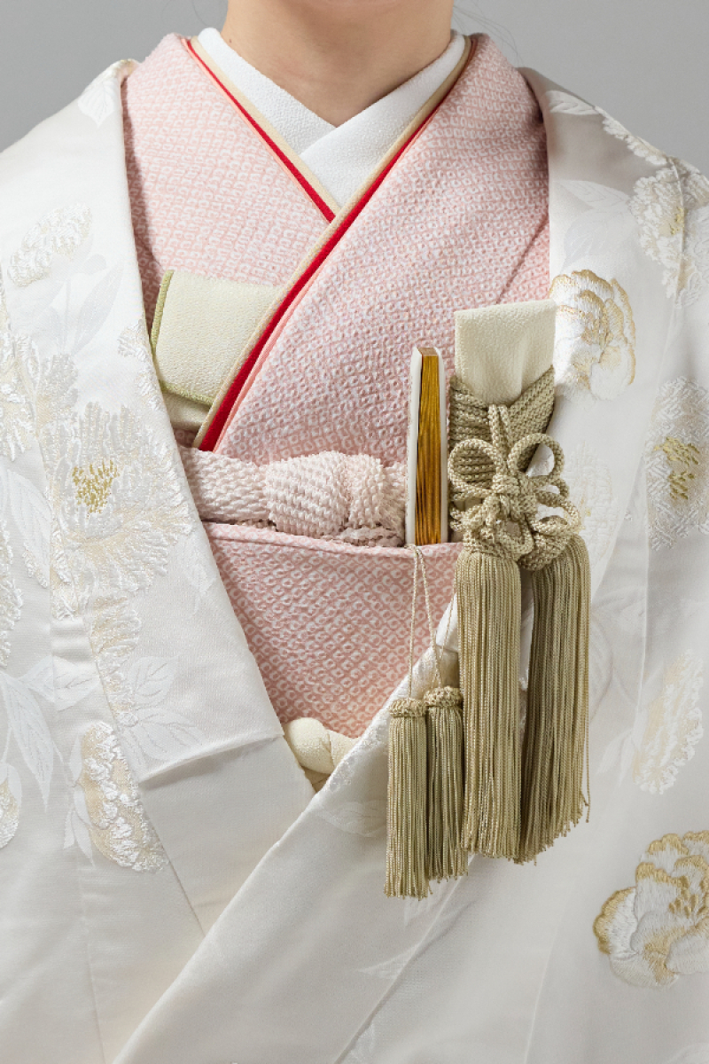 掛下コーディネート薄赤　重衿赤ベージュ1