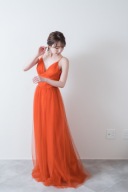 オレンジキャミソールドレス