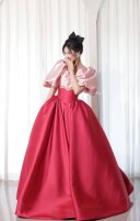 バイカラーピンクドレス