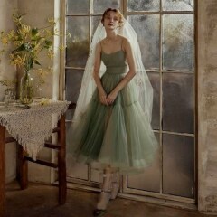 キャミソールグリーンドレス