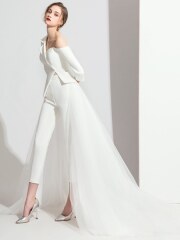 トレーン取り外し可能パンツドレス