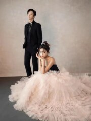 編み上げバイカラーピンク黒ドレス