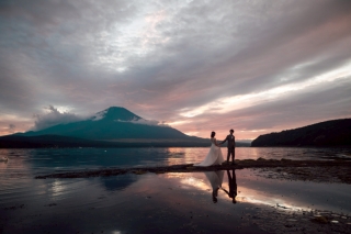 夕焼けとリフレクション
