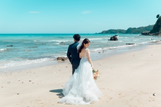砂浜で叶えるフォトウェディング