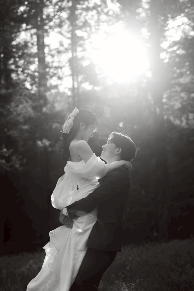 モノクロームとウェディングフォト