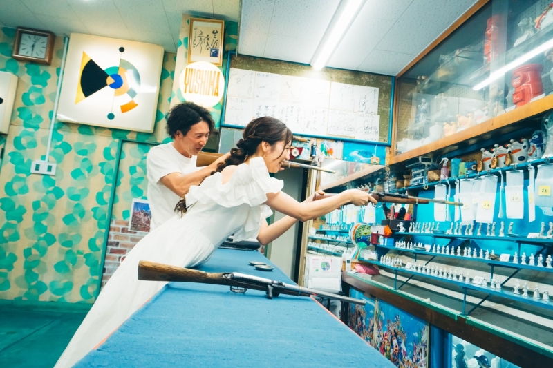 射撃で遊んでる二人をパシャリ♪