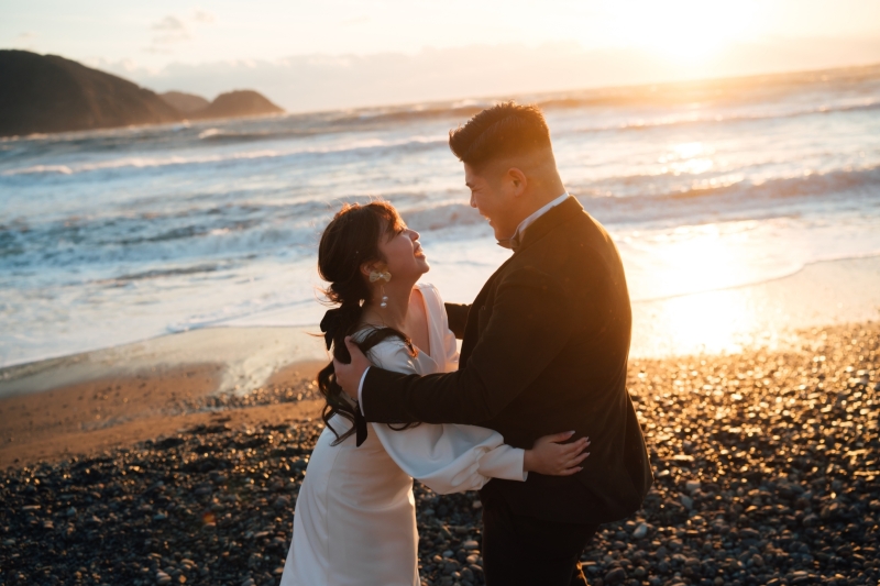 3ロケ目は夕陽が綺麗な海で