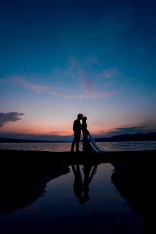 夕暮れとシルエットと