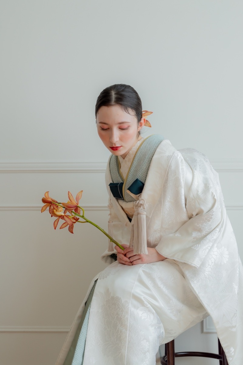 百花鶴菱紋