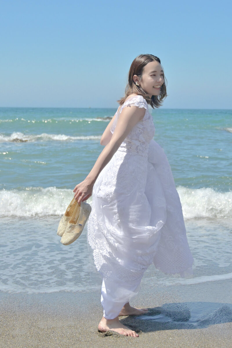 マーメイドドレスと海との相性バッチリ