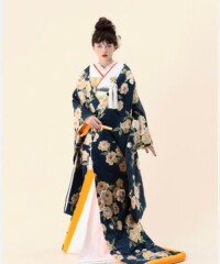ネイビー　花柄