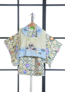 1B-17　花うさぎベージュ兜刺しゅう