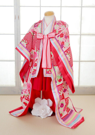 1Bｰ14　赤×ピンク　赤十二単