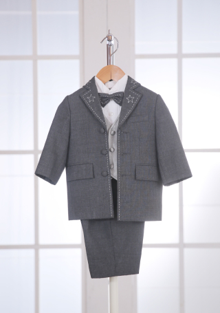 2-89　グレー星ステッチ