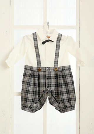 1-169　グレーロンパーススーツ