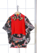 1Bｰ1　黒のしめ　被布　赤