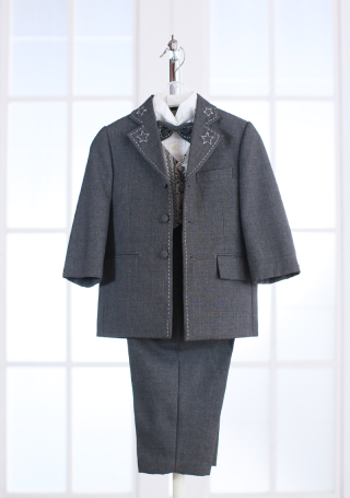 1-87　グレー星ステッチ