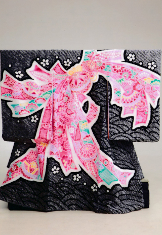 黒絞りまり　正絹-6