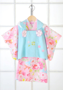 1Bｰ11　水色　フード&times;ピンク