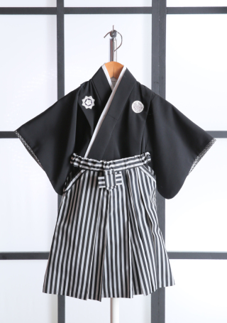 1B-13　紋付袴（黒）JAPAN　STYLE