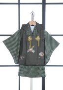 1B-14　グリーン市松にカブト被