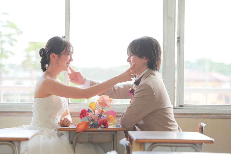 お二人の思い出の教室で♪