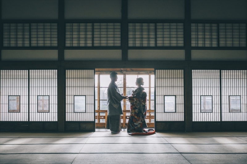 臨江閣にてシルエットで