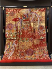 本唐織手刺繍赤福寿鳳の舞