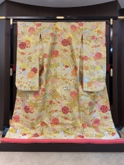 黄緑千鳥草花紋様 THE HANY