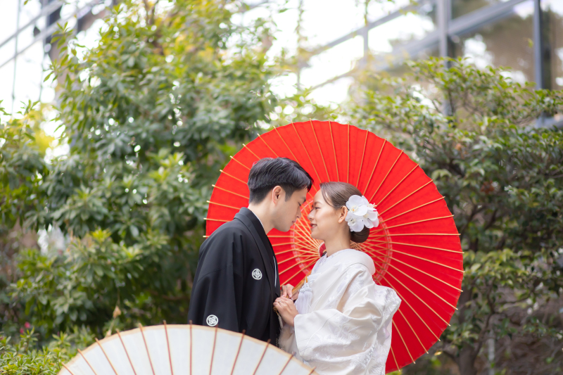 相合傘でロマンティックに…