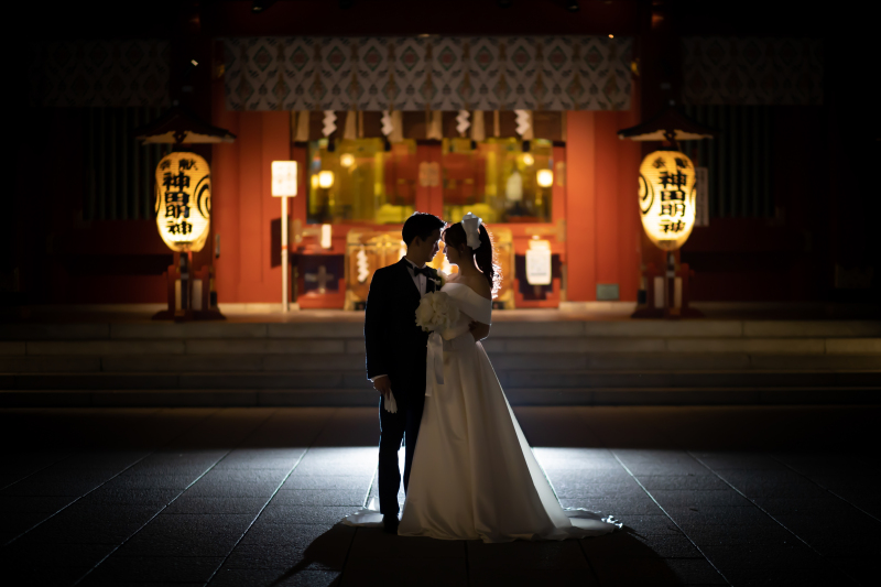 ナイトフォトが叶う◎ライトアップした神田明神幻想的！ 撮影90分／50カット納品／和装1着 