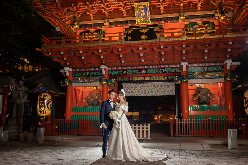 ナイトフォトが叶う◎ライトアップした神田明神幻想的！ 撮影90分／50カット納品／和装1着 