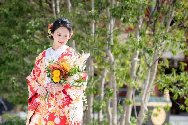 紅葉彩る秋！和装ロケーションフォトツアー～ 撮影90分／50カット納品／和装1着＊花嫁小物付き＊ 