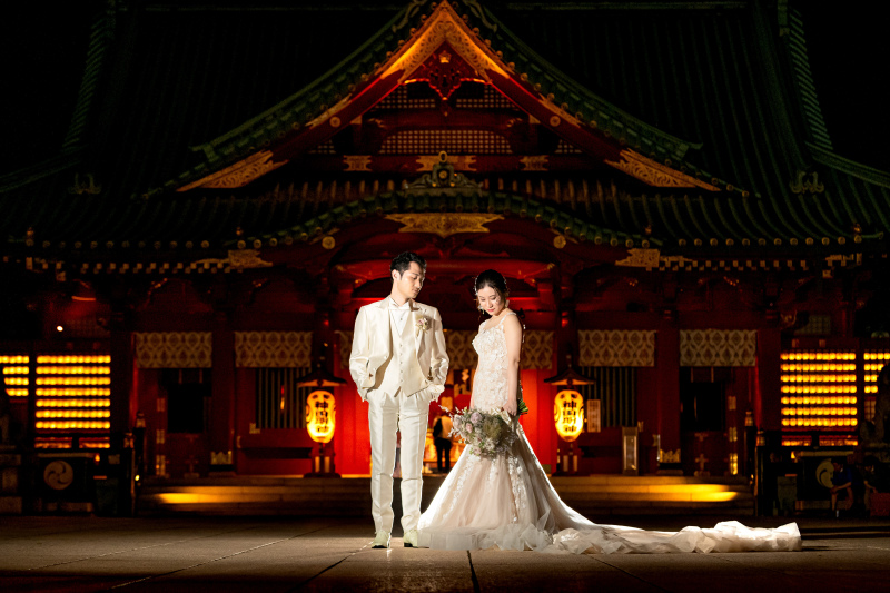 ナイトフォトが叶う◎ライトアップした神田明神幻想的！ 撮影90分／50カット納品／和装1着 