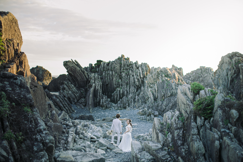 海と空と自然を生かした撮影