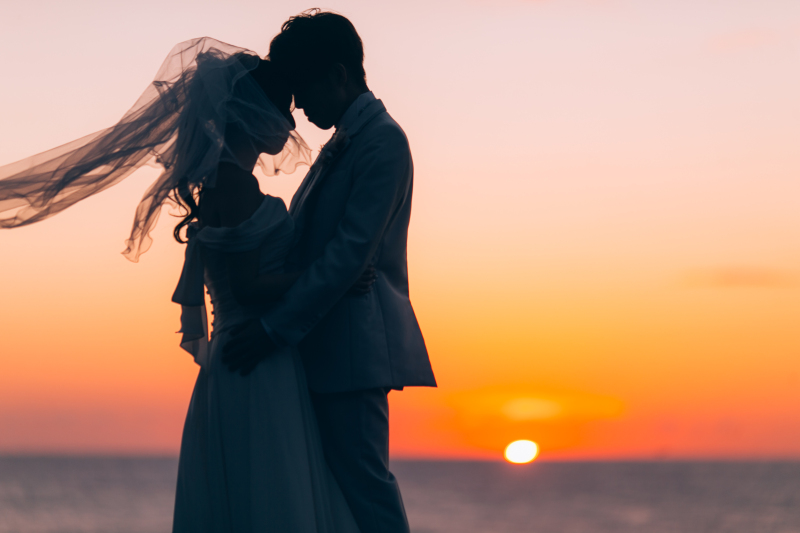 ～　夕日をバックに　～