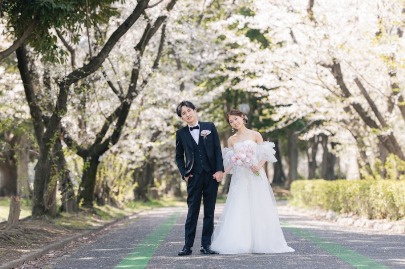 桜の咲き誇る道で