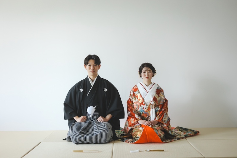 王道の畳で正座撮影！