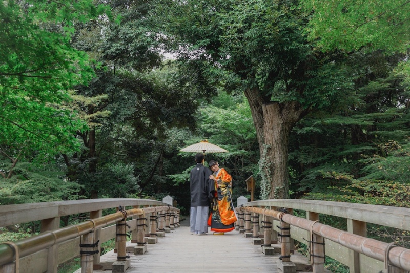 日本庭園ならではのシーンも