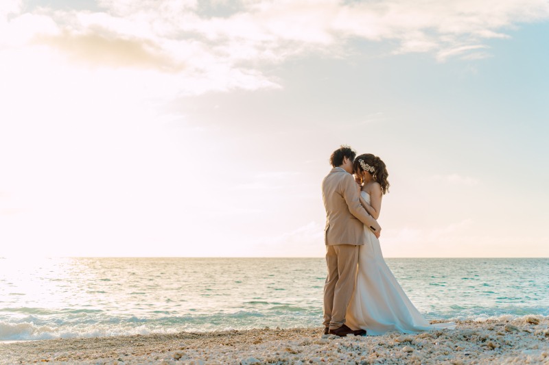 夕日に染まる、お二人だけの世界