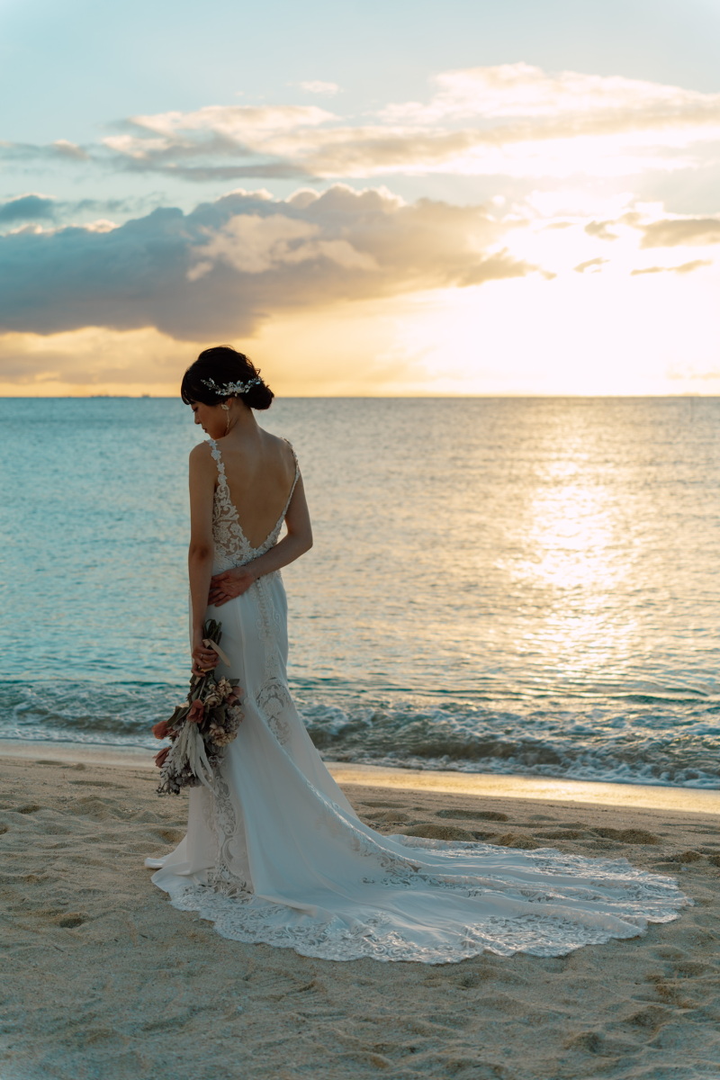 マーメイドドレスが美しく映える海岸線⭐︎