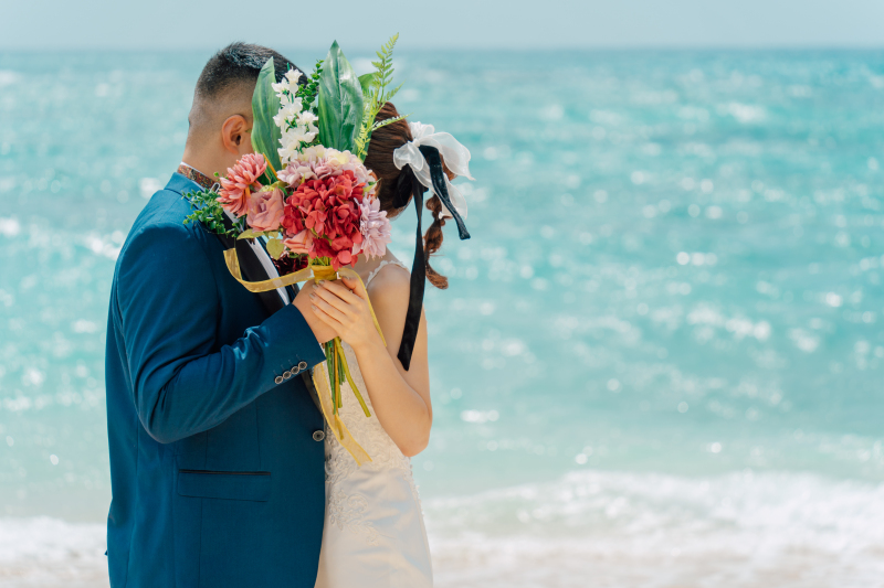 ブーケ越しに♡